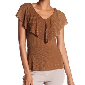 Adrianna Papell gold blouse nwt